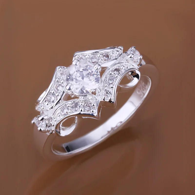 Елегантен пръстен с цирконий, выдалбливаемое кристали, Модни романтични женски подаръци украса