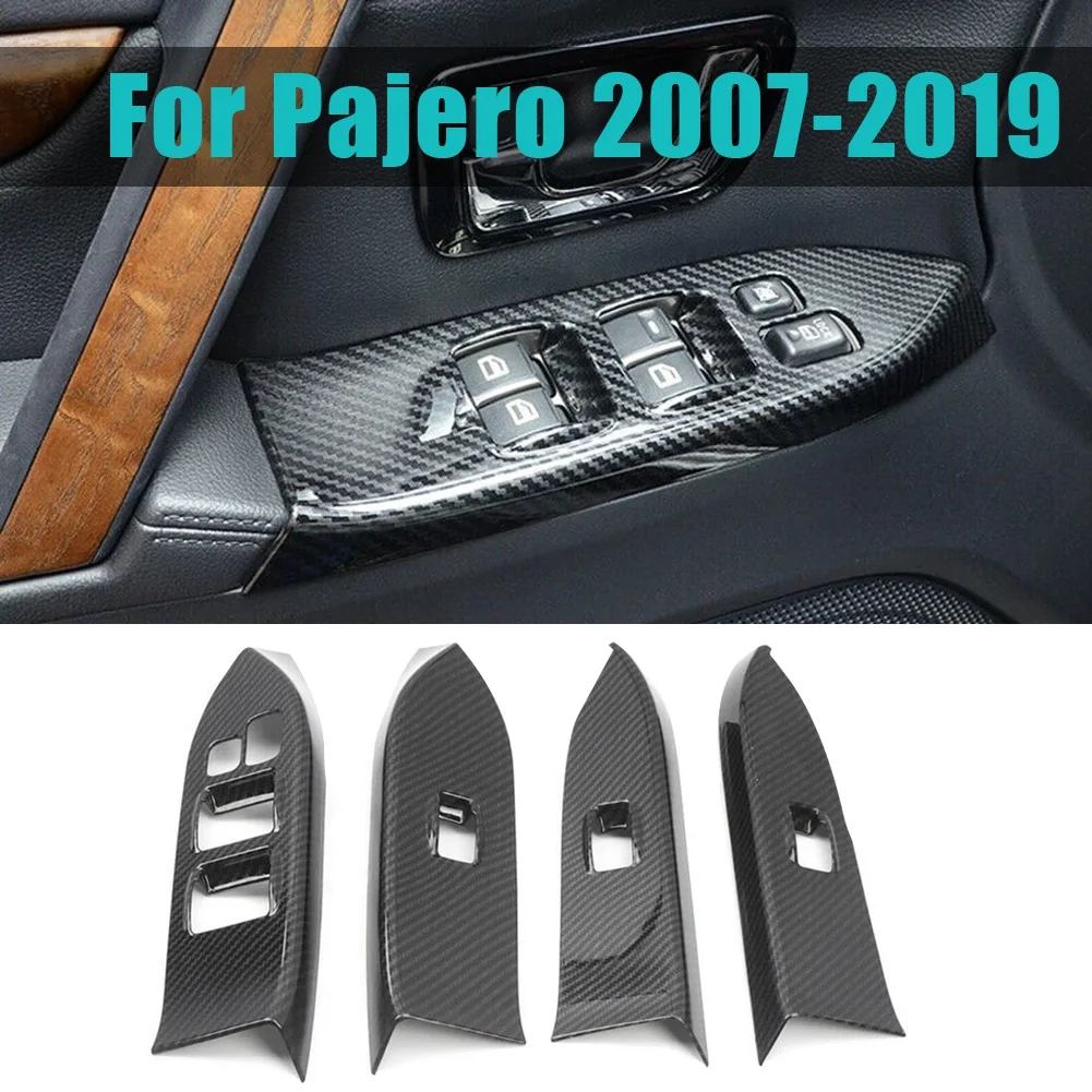 За Mitsubishi Pajero 2007-2019 Автомобили Вътрешен Бутон За Включване Стеклоподъемника Панел Капак Завърши Рамка, Декоративни Аксесоари