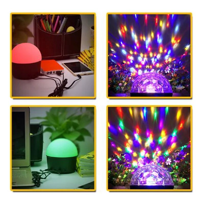 Звукови вечерни осветителни тела с дистанционно управление, RGB Диско-топка, С лампа за домашни танцови партита за рожден Ден