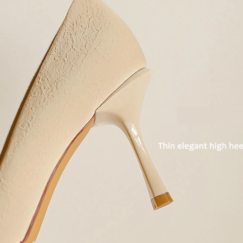 Класически дамски обувки на висок ток 2023, нови дамски обувки-лодка на тънък ток, с остри пръсти, универсални френските обувки-лодка нишевого дизайн