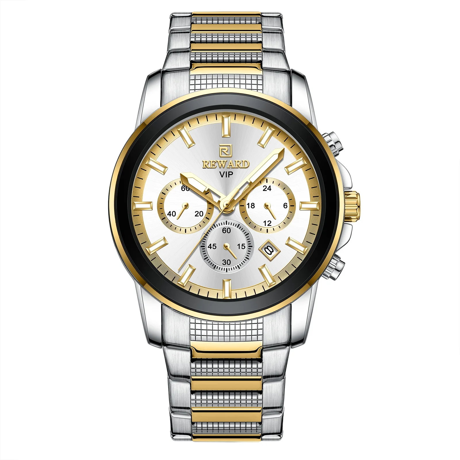 Класически маркови бизнес мъжки часовници, Военни Водоустойчив мъжки часовник с светящимся хронограф, кварцов часовник от неръждаема стомана + кутия за часовници