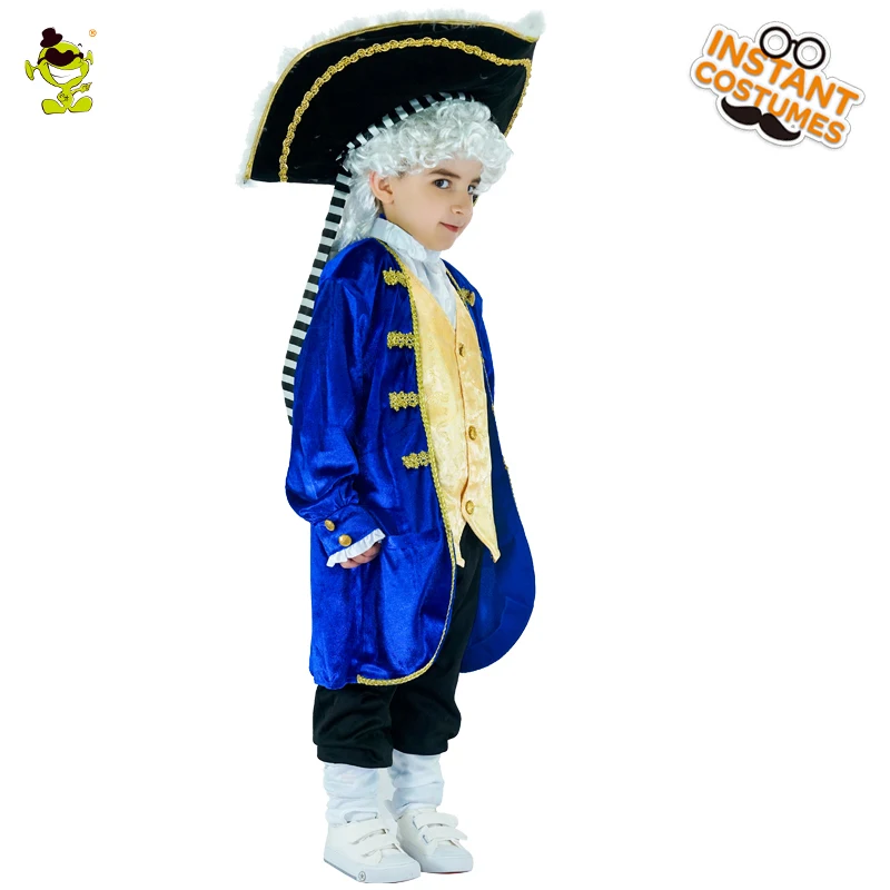 Костюм на Средновековния Пират за момчета, Детски Маскарадная облекло за Cosplay, Луксозни пиратски костюми за бала в чест на Хелоуин