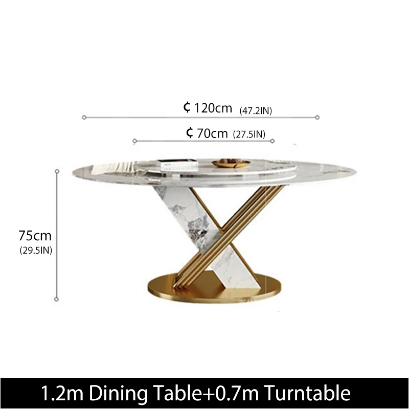 Кръгла маса от неръждаема стомана с въртяща се на 360 ° плавно завъртане на масата, Дизайнерски каменна печка, кухненска маса, стол Esstisch, мебели за трапезария