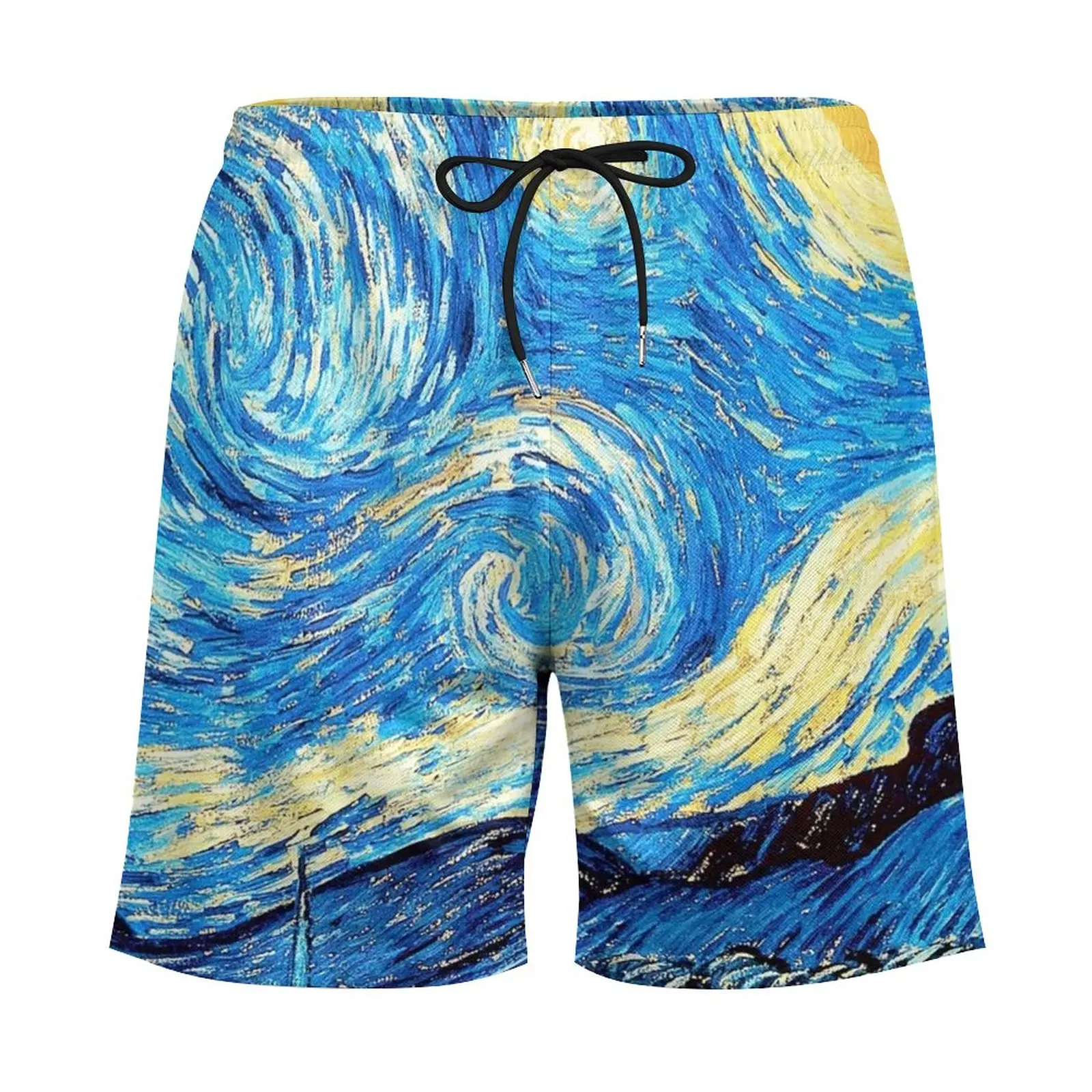 Летни Плажни Шорти Starry Night Sports Surf Van Gogh Custom Board Къси Панталони За Всеки Ден На Бързо Съхнещи Топене Плюс Размер
