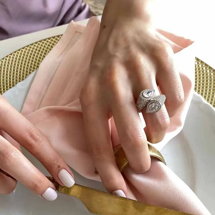 Луксозни Сребърни пръстени S925 за годеж, годежни пръстени за жени, искрящи циркон AAA, Елегантна Жена пръстен, Мода декорация