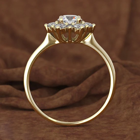 Луксозно Дамско пръстен във формата на Снежинки, Модерен пръстен от жълто и Розово злато с кристали и камък Цирконий, Реколта сватбени пръстени За жени