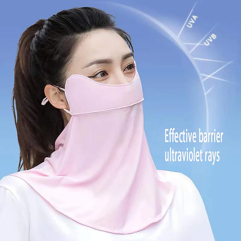 Лятна бързосъхнеща маска за лице с защита от uv, дишаща кърпичка, солнцезащитная маска за улицата, дамски защита на врата, превръзка на ухото