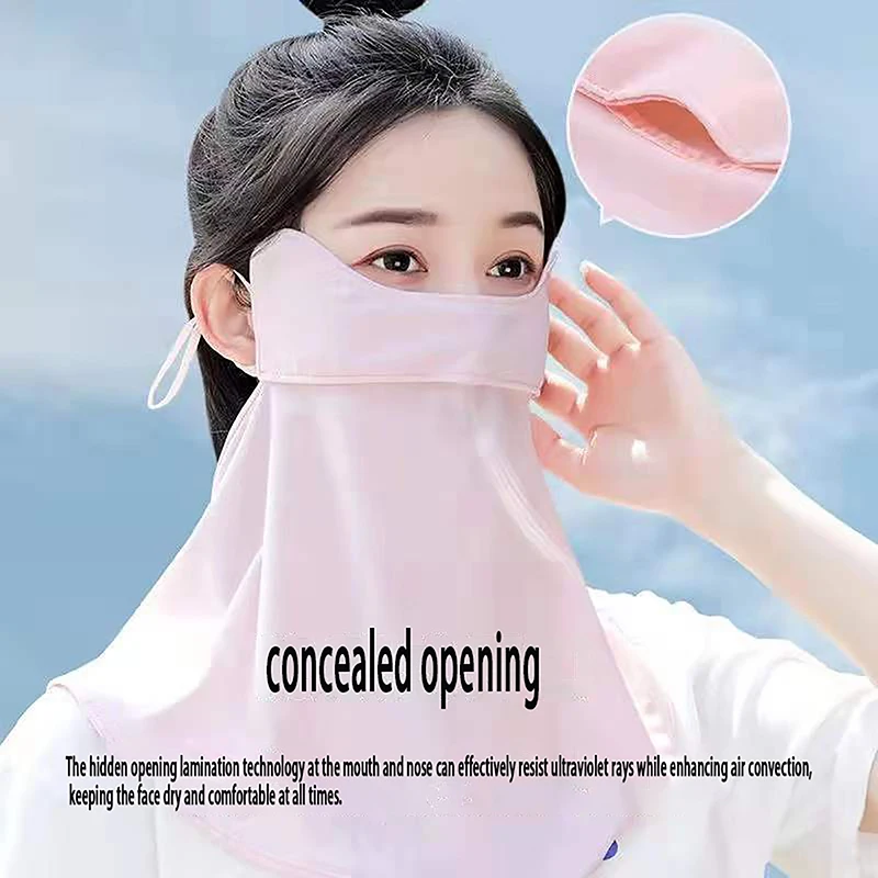 Лятна бързосъхнеща маска за лице с защита от uv, дишаща кърпичка, солнцезащитная маска за улицата, дамски защита на врата, превръзка на ухото