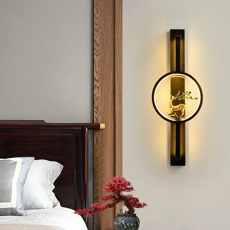 Месинг, с монтиран на стената лампа OUFULA LED Модерно Луксозно халба бира За украса на интериора на Спалнята, Прикроватной нощни шкафчета, всекидневна, коридор