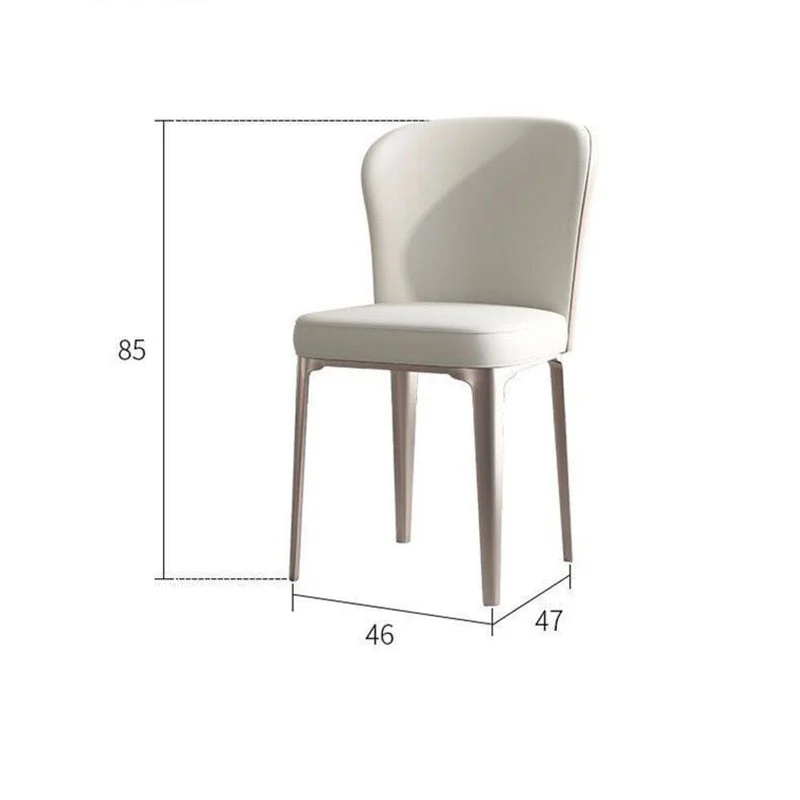 Модерен минималистичен кожен стол за хранене в италиански стил, Лека луксозна облегалка за кафе, Предмети от бита за почивка Muebles Hogar