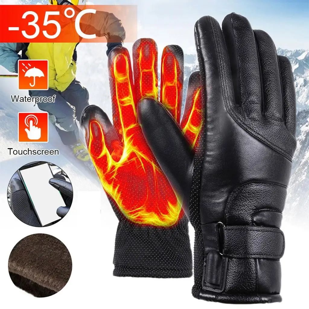Мъжки дамски зимни ръкавици с електрически нагревател, сензорен USB батерия за мъже и жени