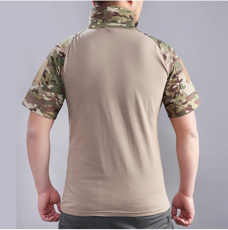 Мъжки Мультикамерная риза, Бойна тениска, Тактически Армейските Камуфляжные тениски с къс ръкав, Туристически Тениски, Потници, Облекло за Лов и Къмпинг