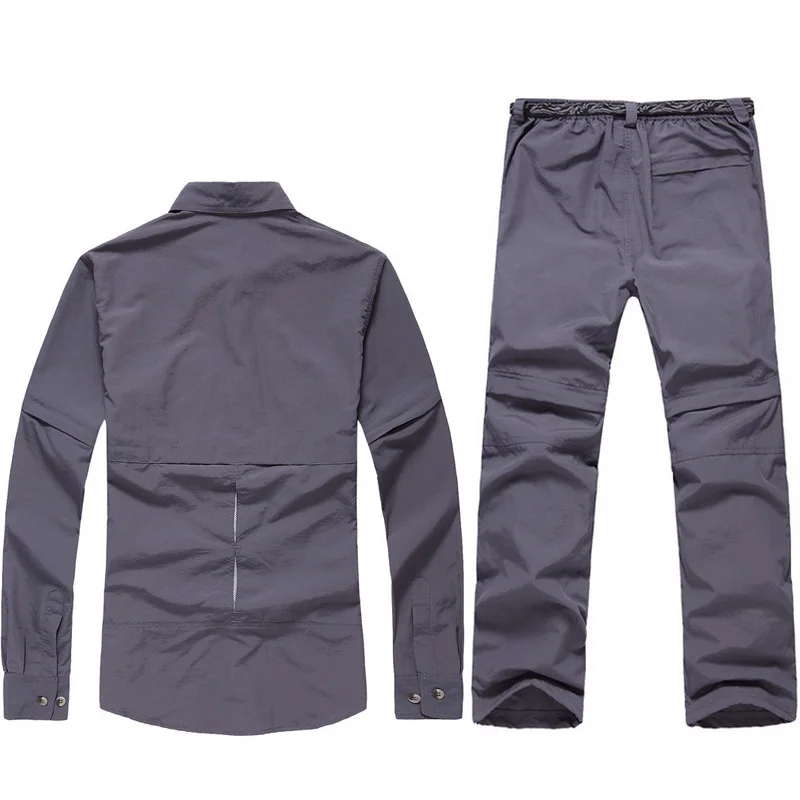 Мъжки тактическа риза и панталони TRVLWEGO За Преходи, Бивакуване на открито, устойчиви на UV, Бързосъхнеща, Подвижни комплект работни облекла за риболов