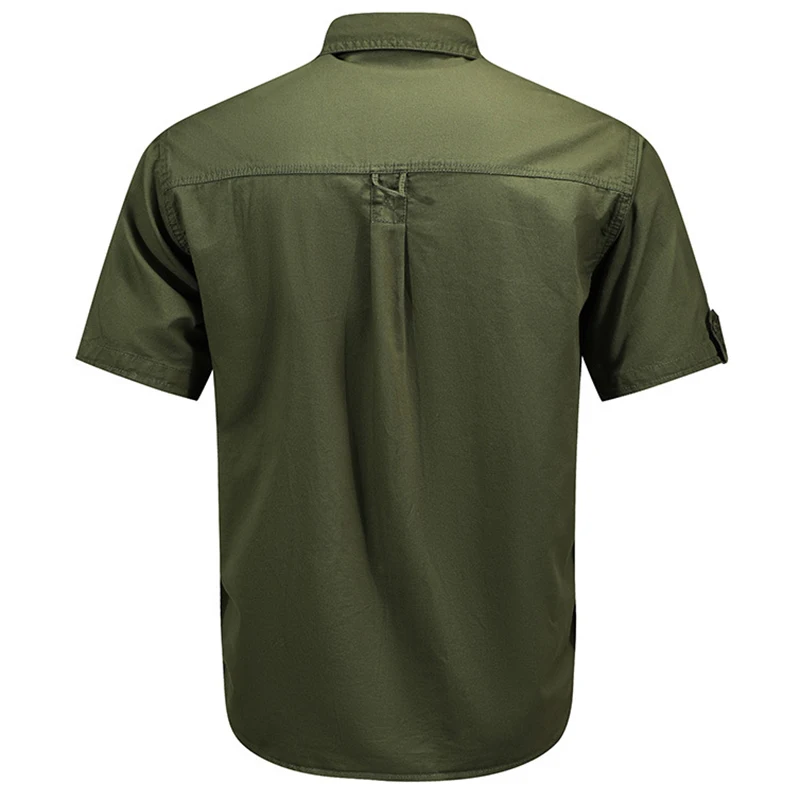 Мъжки тактическа риза с къси ръкави, Лятна новост, бързосъхнеща риза в стил Милитари с множество джобове, Работа тениска за туризъм, разходки, риболов