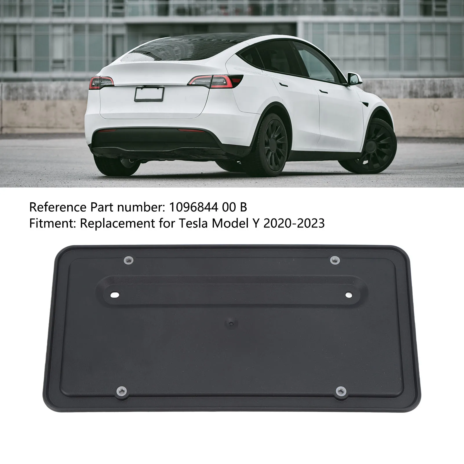 На задния регистрационен номер 1096844 00 B Подмяна на дограма регистрационен номер в американски стил за Tesla Model Y от 2020 до 2023 година
