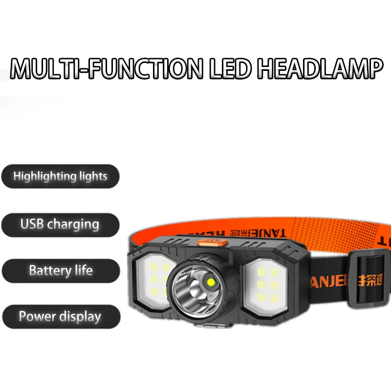Нова led фаровете COB Mini Outdoor Lighting Long Shot налобный фенер USB Акумулаторна батерия Водоустойчив Електрически Фенер за риболов