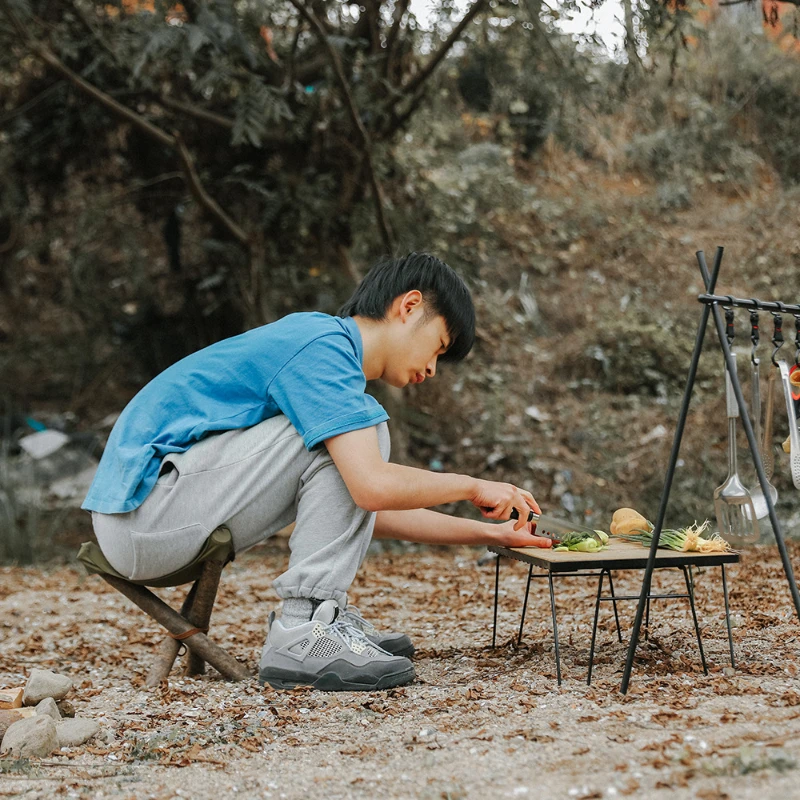 Открит сгъваем мрежест маса бамбук дъска, маса за хранене къмпинг портативен бюрото за барбекю многофункционален къмпинг Континентален Китай