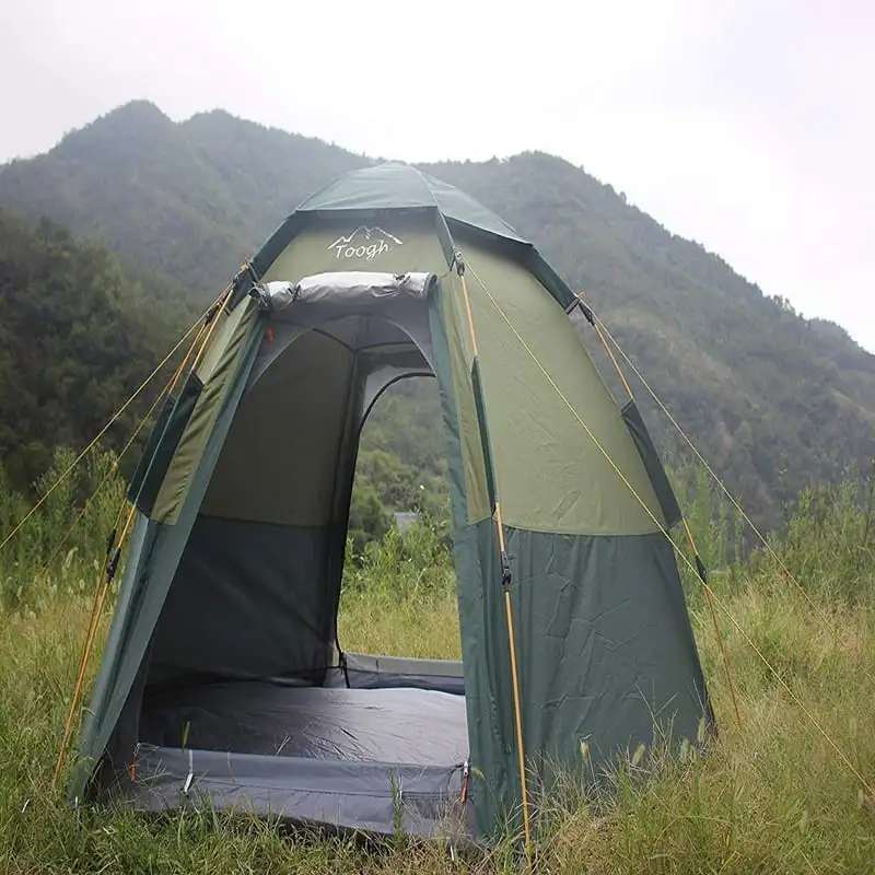 Палатка за къмпинг, на човек, за 60 секунди, Инсталиране на палатки, Водоустойчив Шестостенни Спортна шатра на открито, Слънчеви подслон за къмпинг, Палатка за кабини, Разширено V