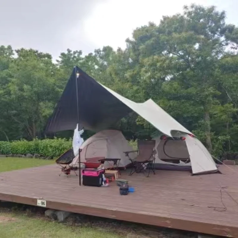 Палатка с шестиугольным навес, Солнцезащитная, Устойчиви на ултравиолетови лъчи, Непромокаемая, Навес от слънцето, Преносим тента, Къмпинг на открито, 5х4,5 метра
