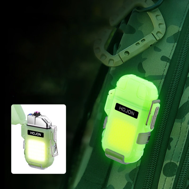 Персонализирани фенерче, Прозрачна, водоустойчива запалка, Плазма двухдуговая ветрозащитная запалка, USB-запалка за презареждане, аксесоари за къмпинг, на открито