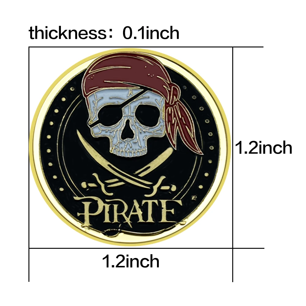 Пиратски Череп Карта на съкровище Златна Монета Мемориал медал на Позлатени Изделия Декорация на Подаръци за Спомен