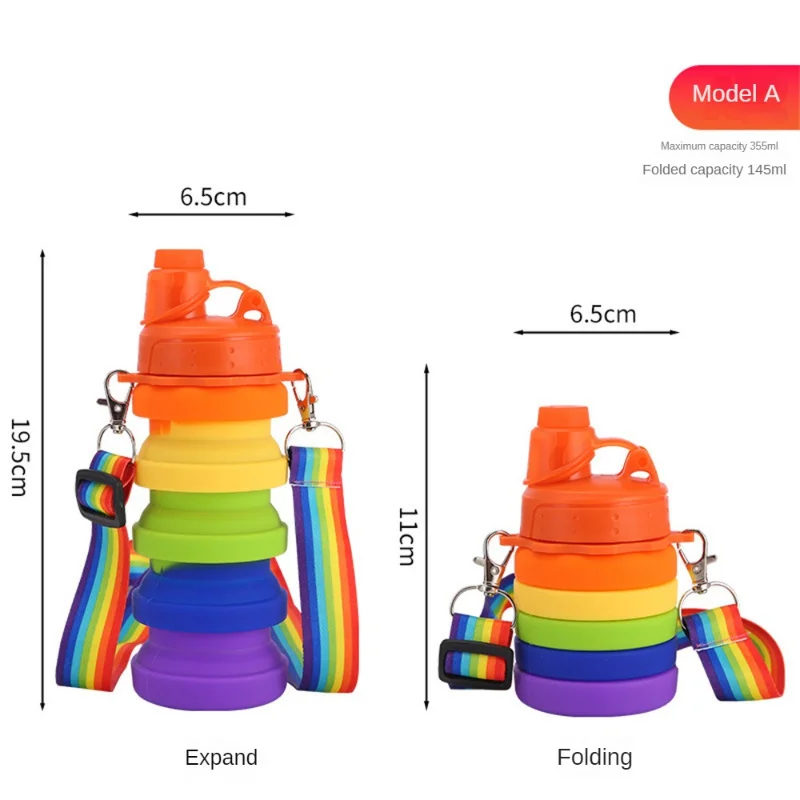 Преносима Сгъваема силиконовата бутилка за вода Folding чайник Фитнес Спорт Пътуване на Открито Къмпинг Бутилка за вода за деца
