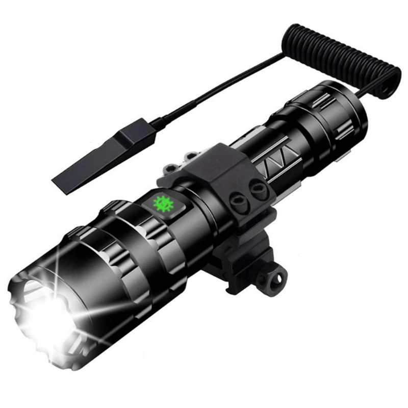Професионален led фенерче с висока яркост за ловни, Тактически, определени нощни скаутски фенери L2 Fish Light, USB, Акумулаторна батерия водоустойчив фенер