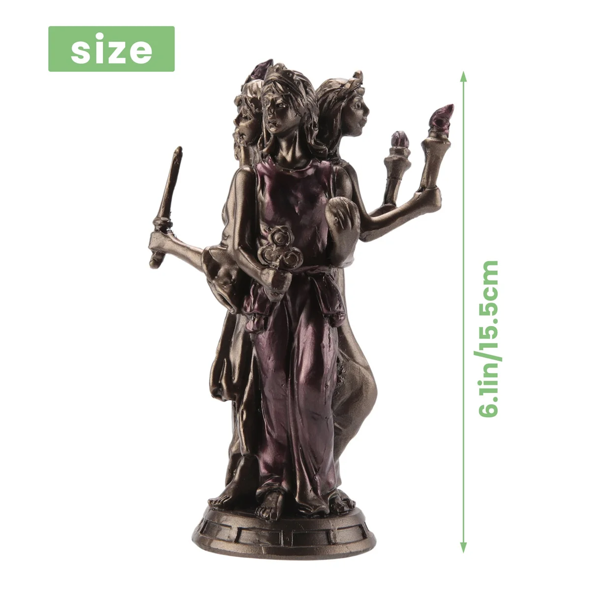 Реколта гръцка Статуетка от смола на Три Богини Тройна форма, Статуята на Хеката, Скулптура, плавателни съдове, Украса за дома на работния плот
