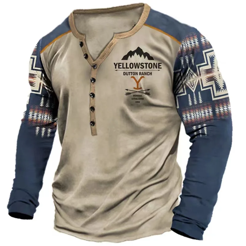Реколта мъжка тениска с дълъг ръкав, улични тениски, САЩ, Route 66, тениски с 3D-принтом с писмото принтом, Есенна широки дрехи Оверсайз 5xl