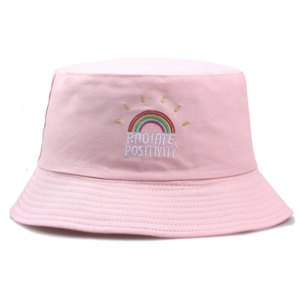 Розова шапка-кофа с бродерия букви за жени и мъже, пролет-лято, корейски стилна солнцезащитная панама, шапка-козирка, рибарска шапка