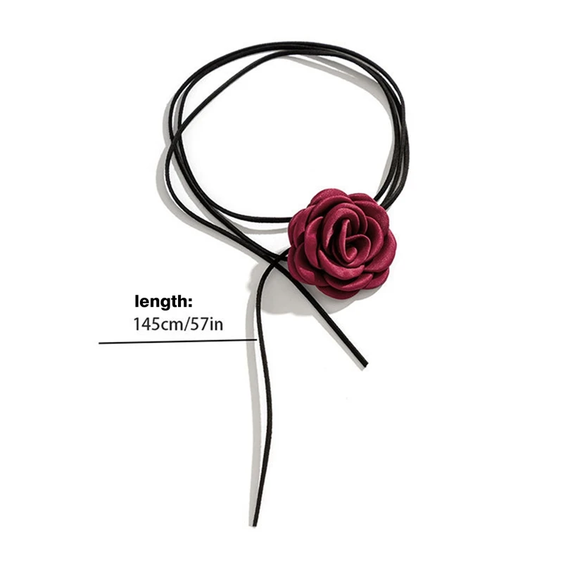 Романтични Готически Голям Рози Цвете Ключицата Верига Огърлица За Жени, Дамски Корейската Мода Регулируема Въженият Чокер Y2K Аксесоари