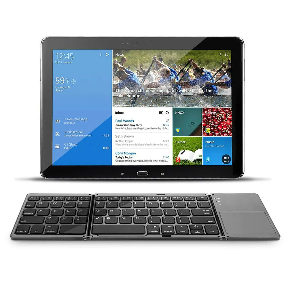 Сгъваема клавиатура за Преносим Мини-трехстворчатая Bluetooth клавиатура Безжична Сгъваема тъчпад За Windows, IOS и Android