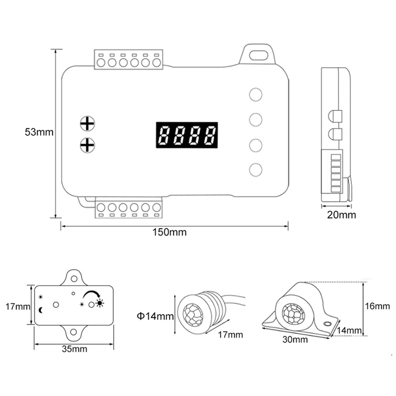 Сензор за движение-Led контролер пиксельного осветление на Стълби RGB Led контролер С датчик на дневна светлина Контролер за осветление на стълби Здрав