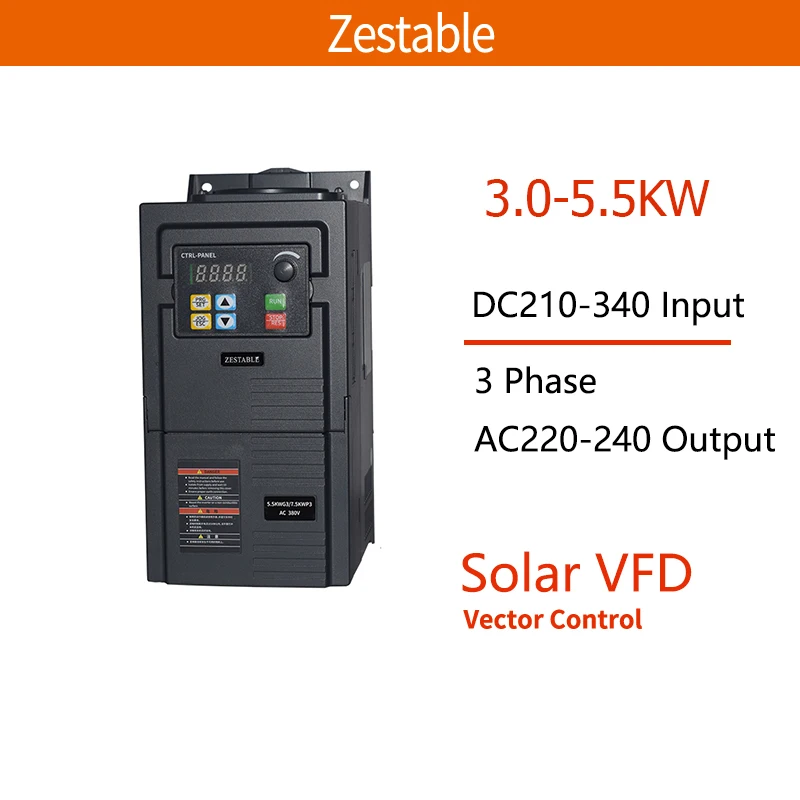 Слънчев преобразувател на честота 3 фази 220 В ZA280SI 3.0/4.0/5.5 КВТ Китай доставчик на едро честотен преобразувател