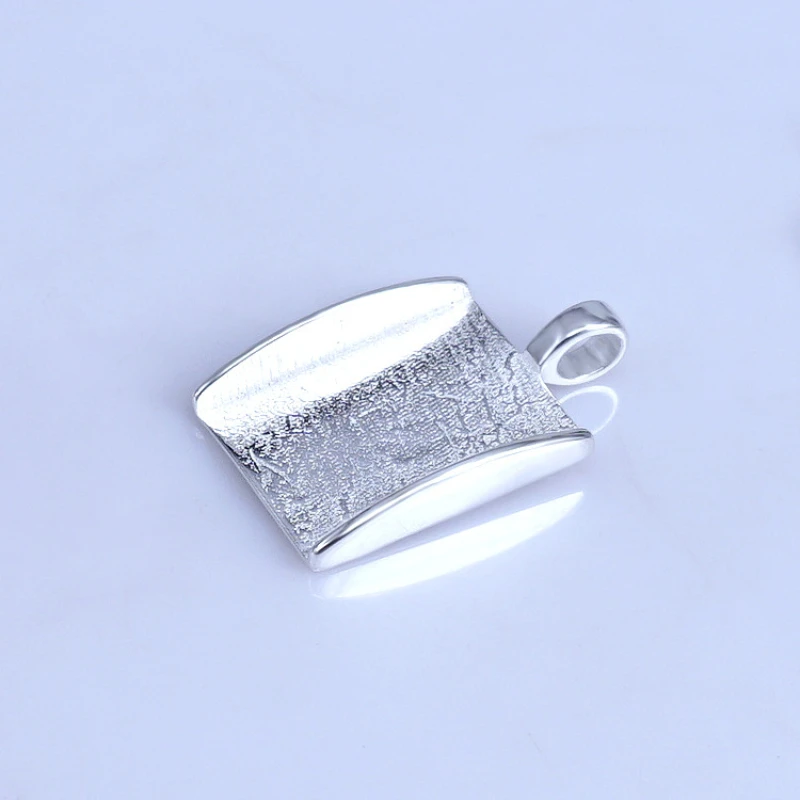 Сребърен Медальон 925 проба за Бижута от Кехлибар DIY 15*22 мм и 20*26 мм, колие със скъпоценни камъни, основата за Кулон с покритие от бяло злато 18 Карата