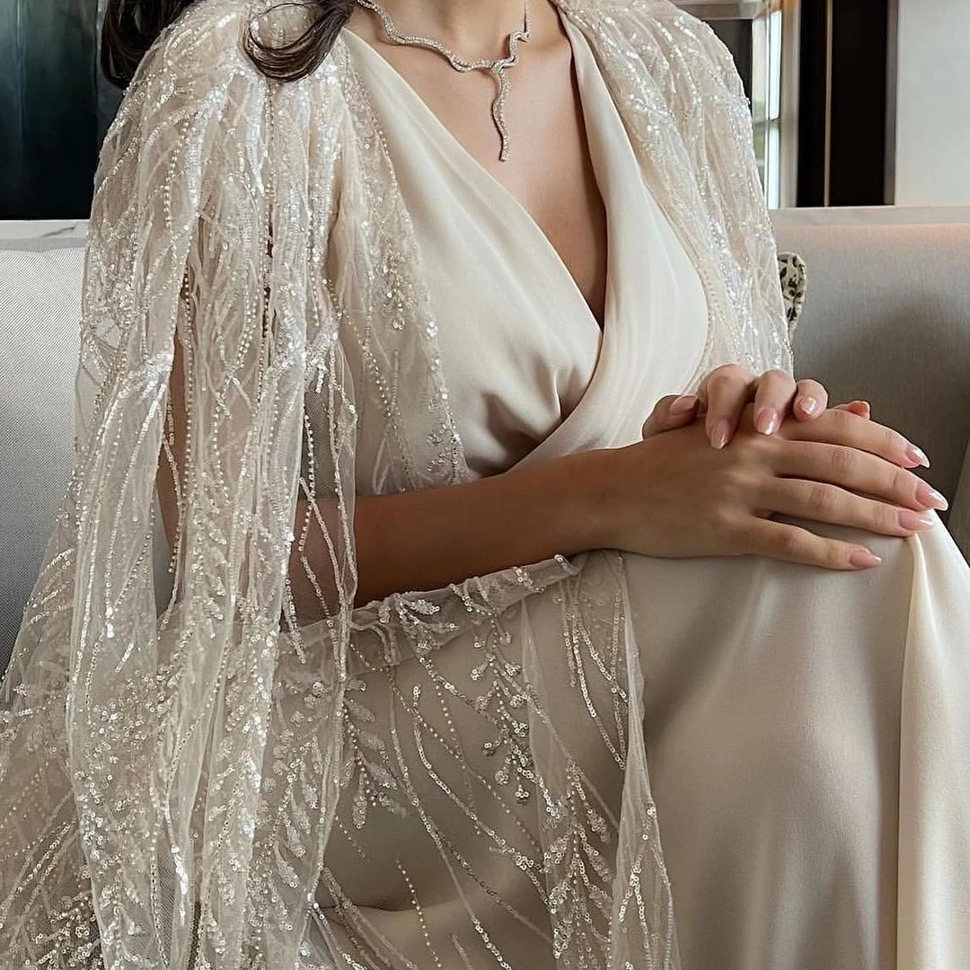 Страхотна рокля за абитуриентски бал с V-образно деколте, Тюлевое Бяло Благодат, дължина на щиколотку, Колан с аппликацией от бръчки, Сватба парти За жени 2023