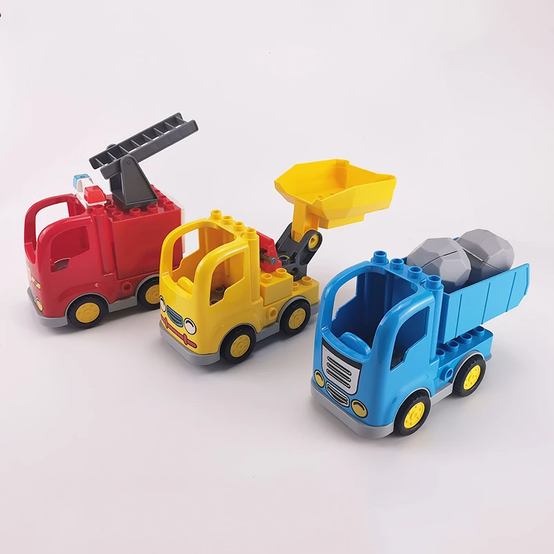 Строителни блокове с голям размер, комбинираната аксесоари за товарни автомобили на Спешна помощ, Съвместими Големи тухли, Детски забавни играчки за сглобяване със собствените си ръце