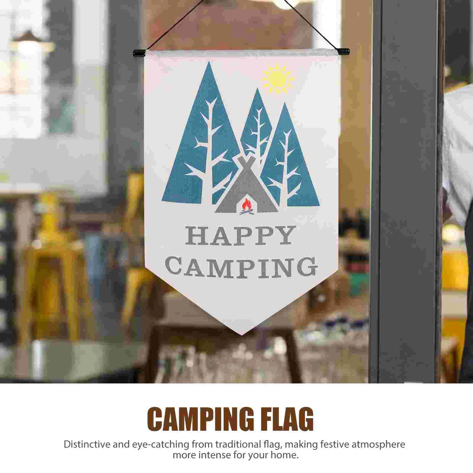 Украса за къмпинг Окачен Флаг За Къмпинг, Знамена За Лагер на Палатки, Банер За Градината, Декоративни Полиестер
