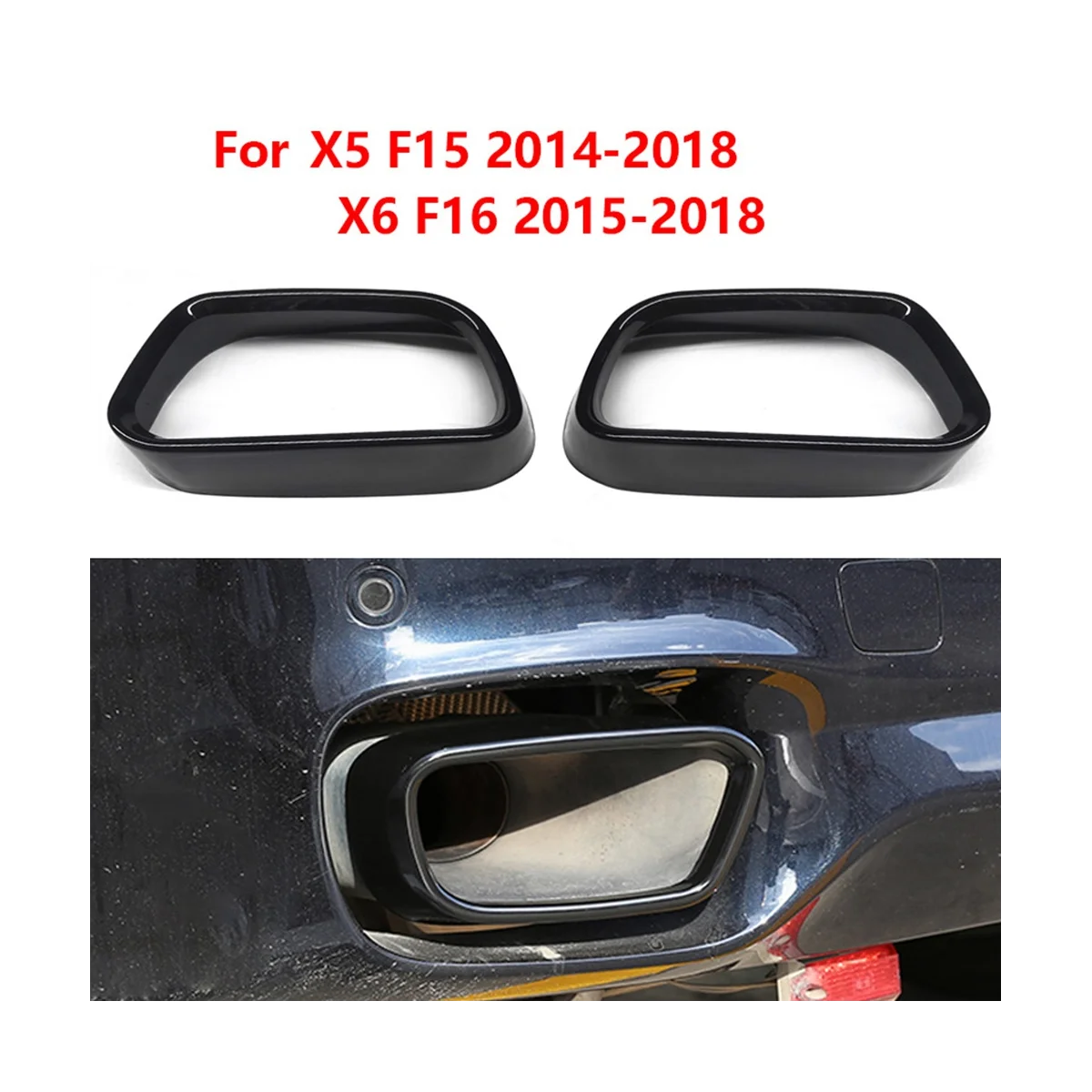 Хвостовая Горловина Капак на ауспуха Декоративна рамка Автомобилни аксесоари за BMW X5 F15 X6 F16 2014-2018