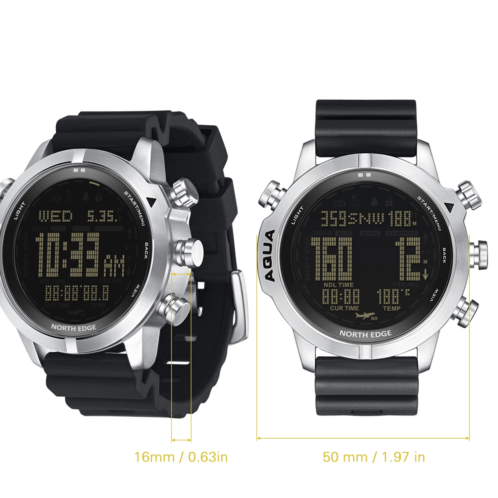 Цифров часовник за гмуркане за мъже Часовници за гмуркане компютър Часовник за гмуркане Мъжки ръчен часовник с компас Альтиметром Барометър