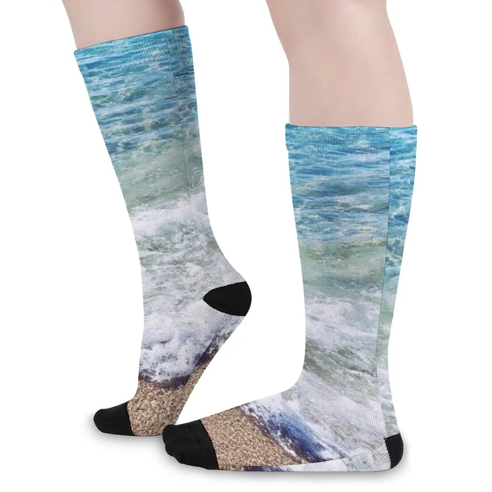 Чорапи Ocean Blue Shore Waves, баскетболни чорапи, мъжки компресия чорапи