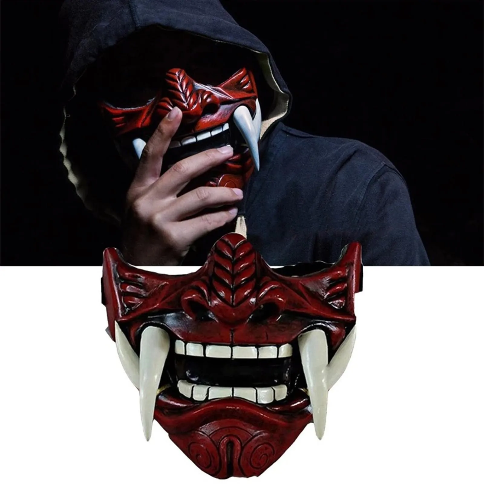 Японската Маска на Хана De-monts Те Сам-uray Кабуки Праджня, Пластмасова маска на Зъл Убиец, Модни маска на половината от лицата, Cosplay на Хелоуин